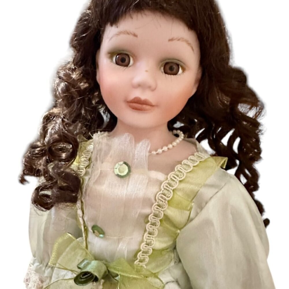Heritage Signature Collection Porcelain Doll Green Dress - Picture 2 of 12